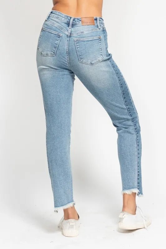 Judy Blue Full Size Vintage Wash Side Panel Detail Slim Plus Size - Love Salve