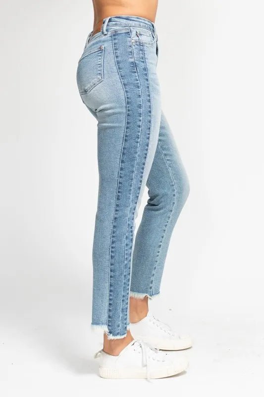 Judy Blue Full Size Vintage Wash Side Panel Detail Slim Plus Size - Love Salve