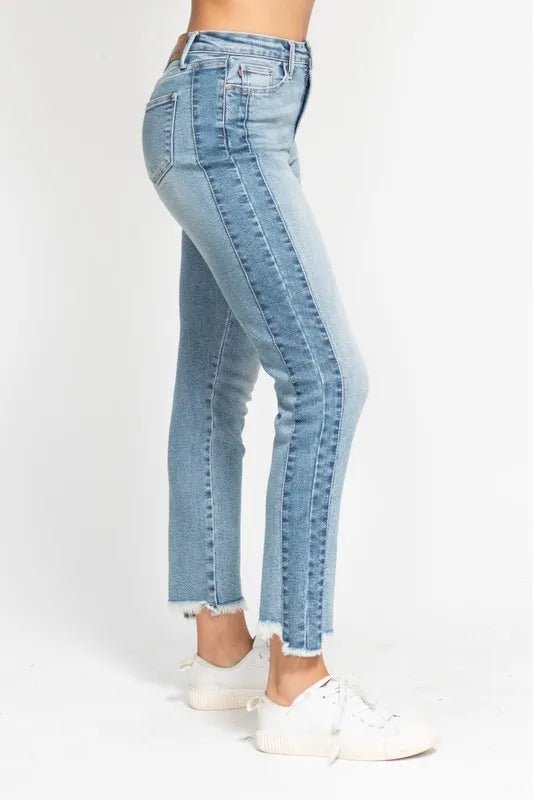 Judy Blue Full Size Vintage Wash Side Panel Detail Slim Plus Size - Love Salve