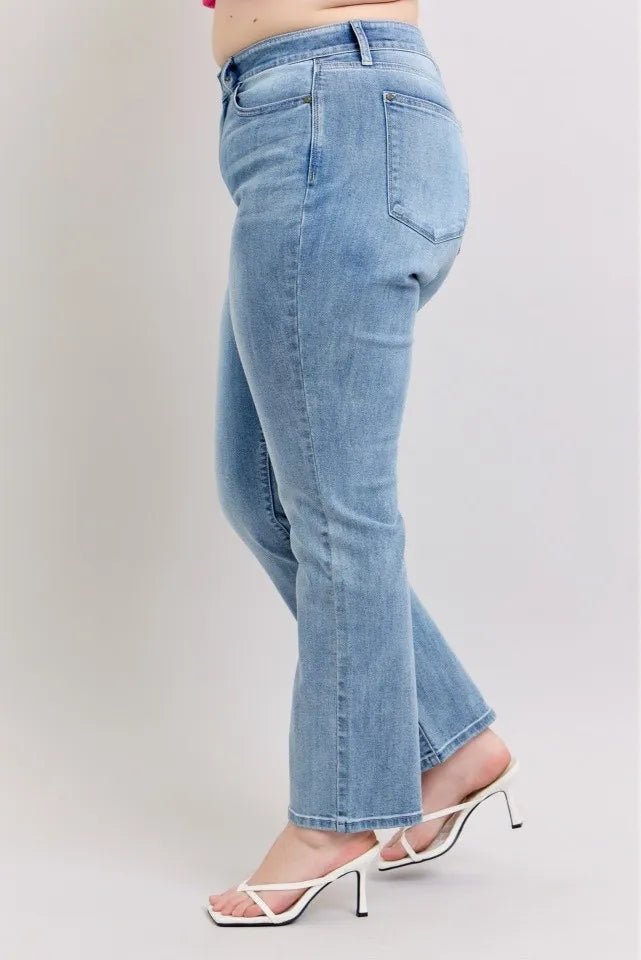Judy Blue Plus Size High Waist Dad Jeans for Women - Love Salve