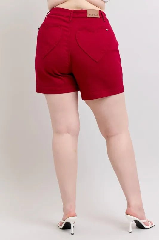 Judy Blue Plus Size High Waist Tummy Control Denim Shorts - Love Salve