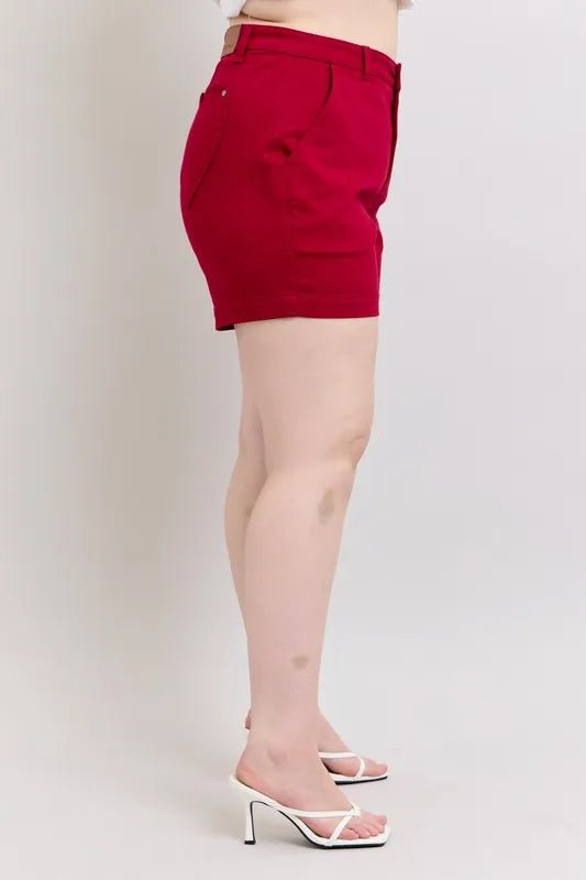Judy Blue Plus Size High Waist Tummy Control Denim Shorts - Love Salve