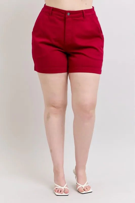 Judy Blue Plus Size High Waist Tummy Control Denim Shorts - Love Salve