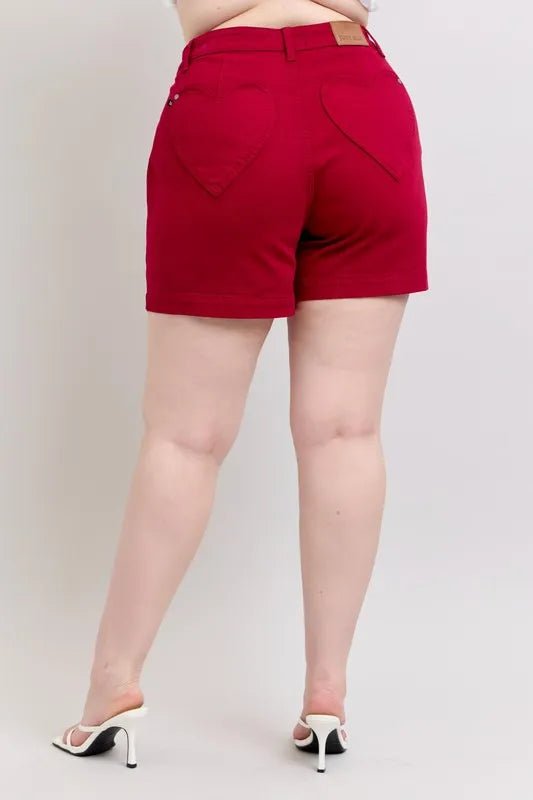 Judy Blue Plus Size High Waist Tummy Control Denim Shorts - Love Salve