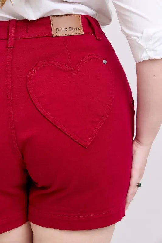 Judy Blue Plus Size High Waist Tummy Control Denim Shorts - Love Salve