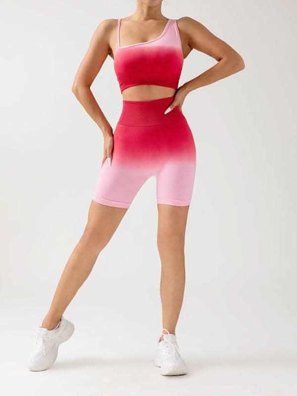 Women's gradient yoga set - breathable tights & top - Love Salve