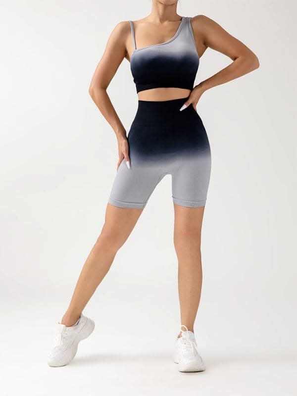 Women's gradient yoga set - breathable tights & top - Love Salve