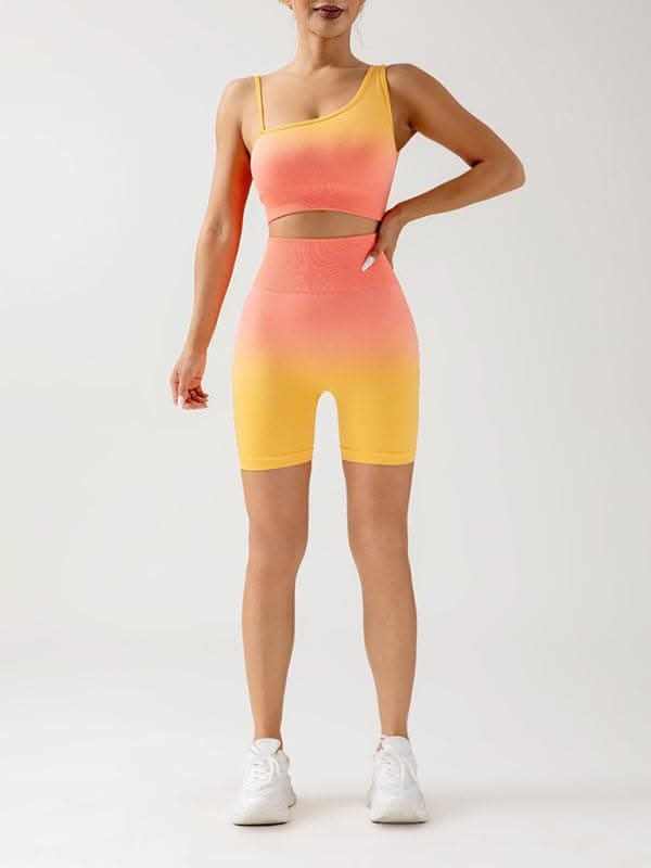 Women's gradient yoga set - breathable tights & top - Love Salve