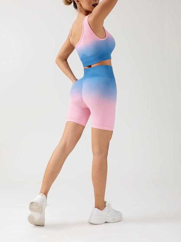 Women's gradient yoga set - breathable tights & top - Love Salve