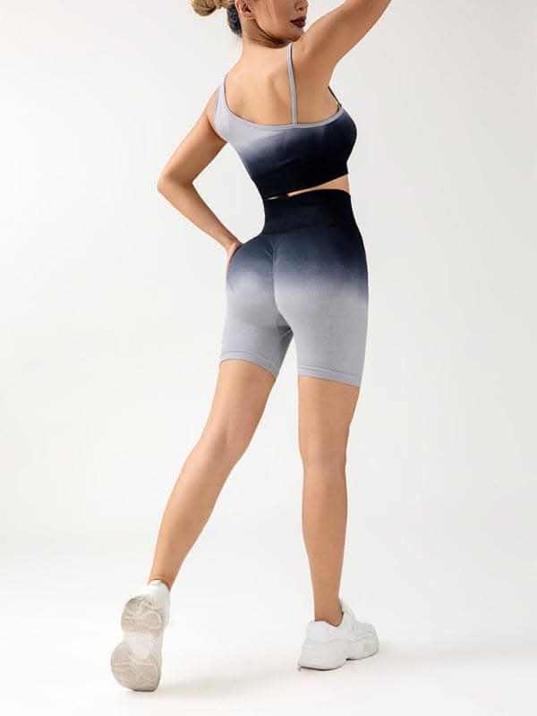 Women's gradient yoga set - breathable tights & top - Love Salve