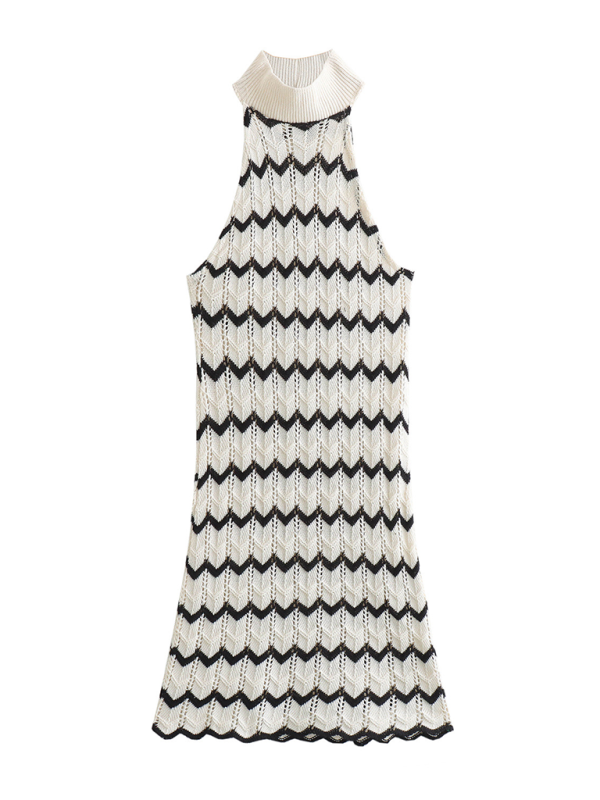 Chic Turtleneck Striped Dress for Effortless Style - Love Salve