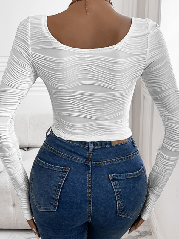 Chic women's slim long sleeve tee - Love Salve