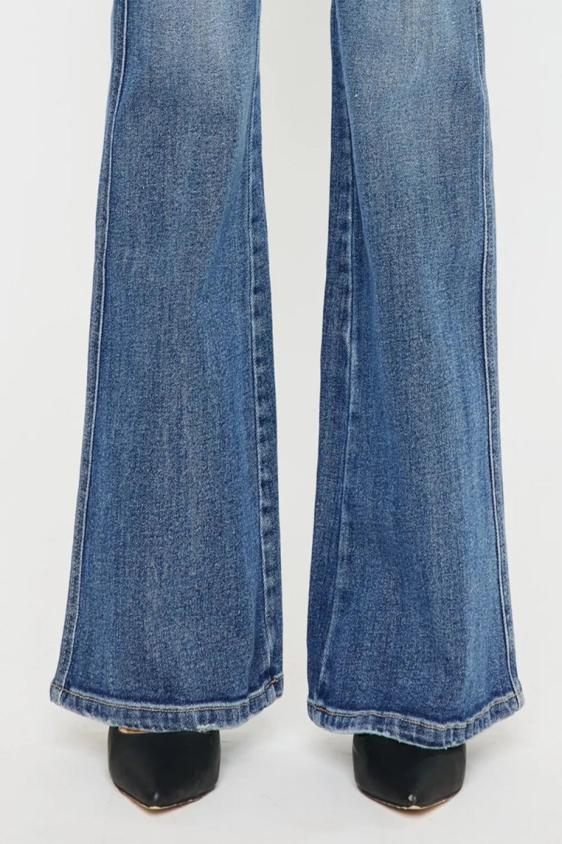 Kancan Cat's Whiskers High Waist Flare Jeans for Women - Love Salve