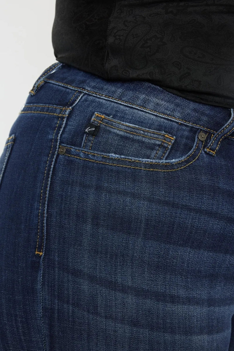 Kancan Full Size Mid Rise Slim Flare Jeans for Women - Love Salve