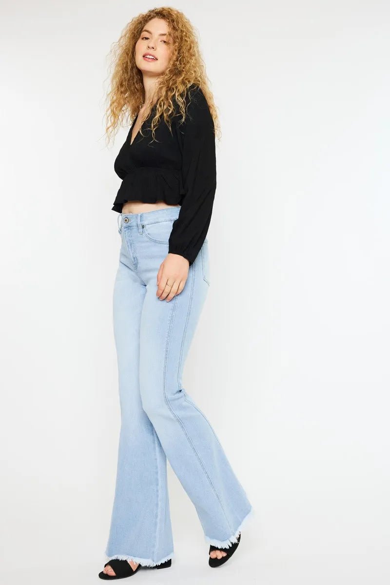 Kancan High Rise Curvy Flare Jeans for Chic Style - Love Salve