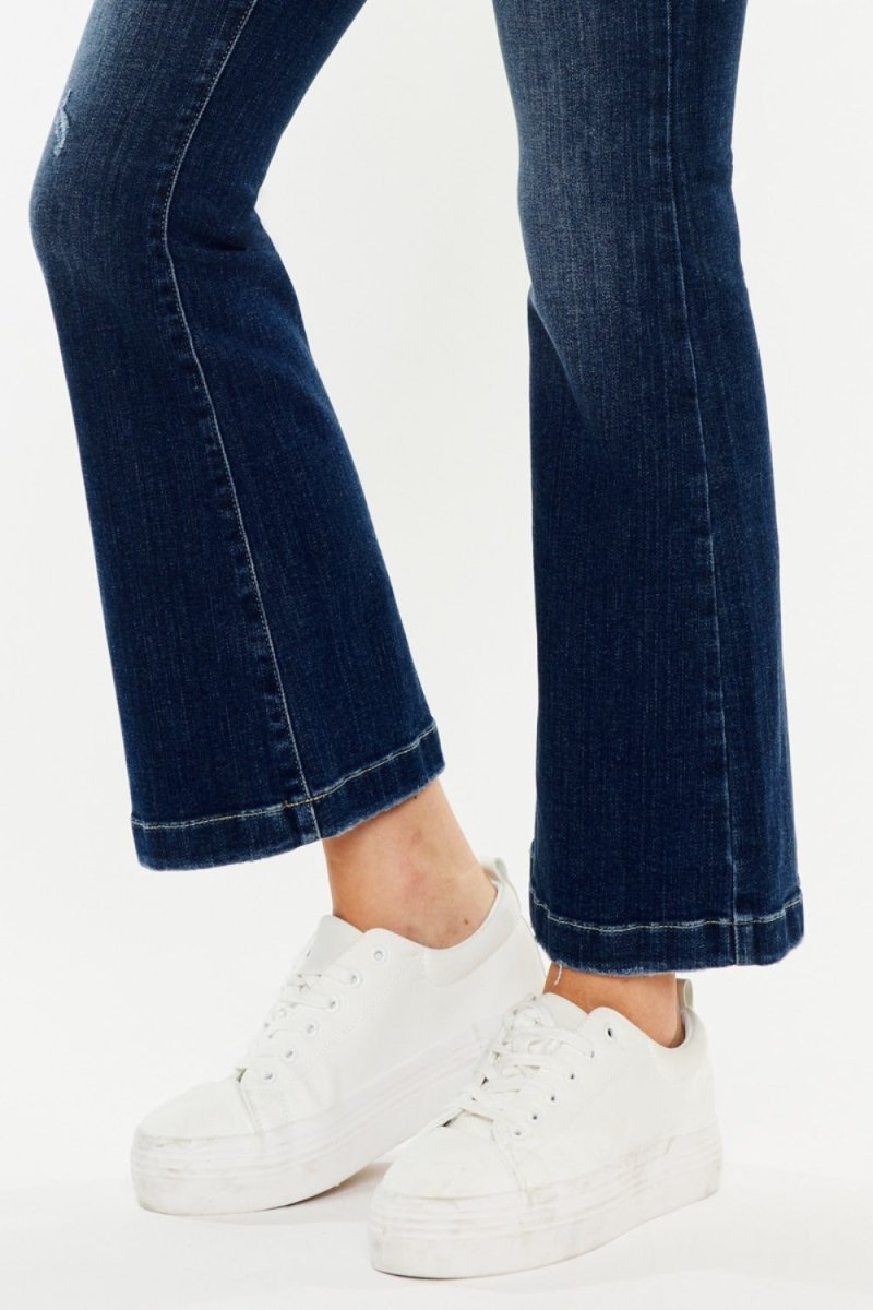 Kancan Mid Rise Button Fly Flare Jeans for Women - Love Salve