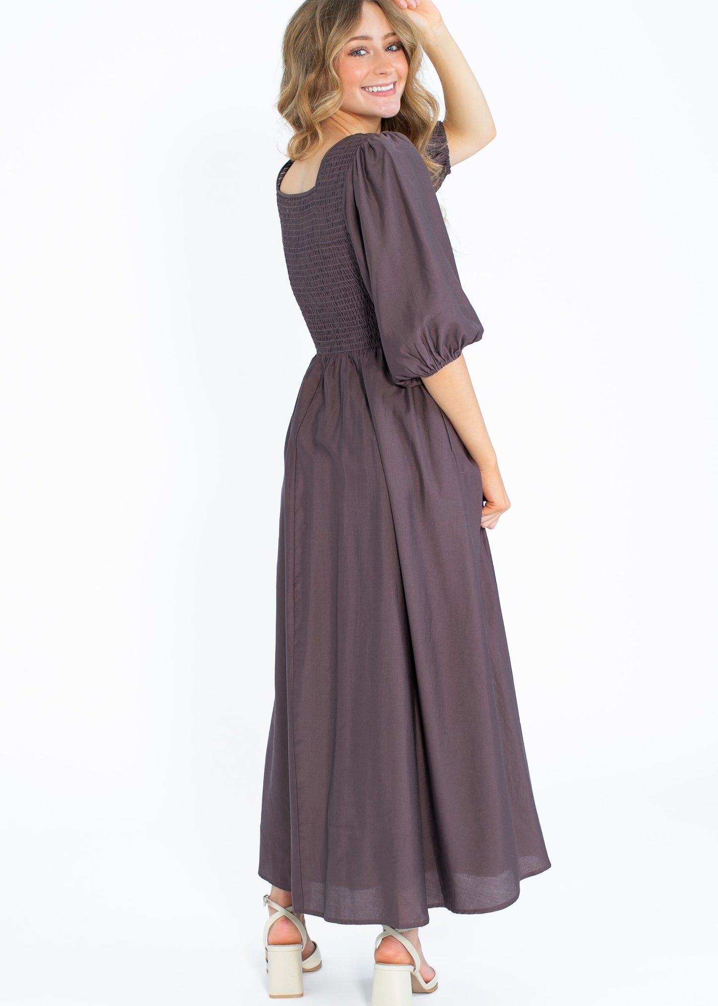 Kayleen Smocked Bodice Maxi Dress
