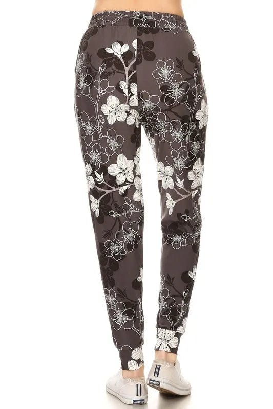 Leggings Depot Full Size Buttery Soft Floral Joggers Plus Size - Love Salve
