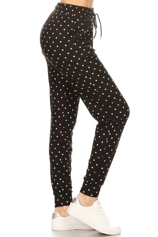 Leggings Depot Full Size Buttery Soft Polka Dot Joggers - Love Salve