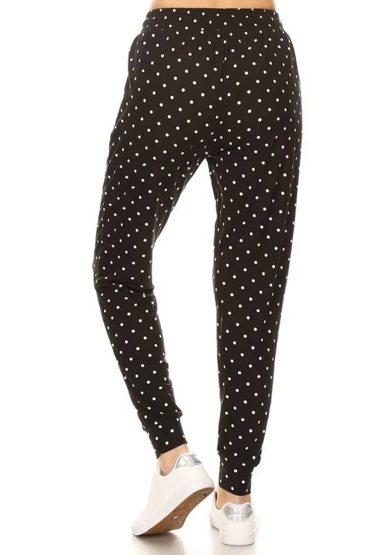 Leggings Depot Full Size Buttery Soft Polka Dot Joggers - Love Salve