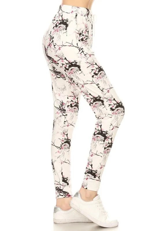Leggings Depot Full Size Buttery Soft Printed Joggers Plus Size - Love Salve