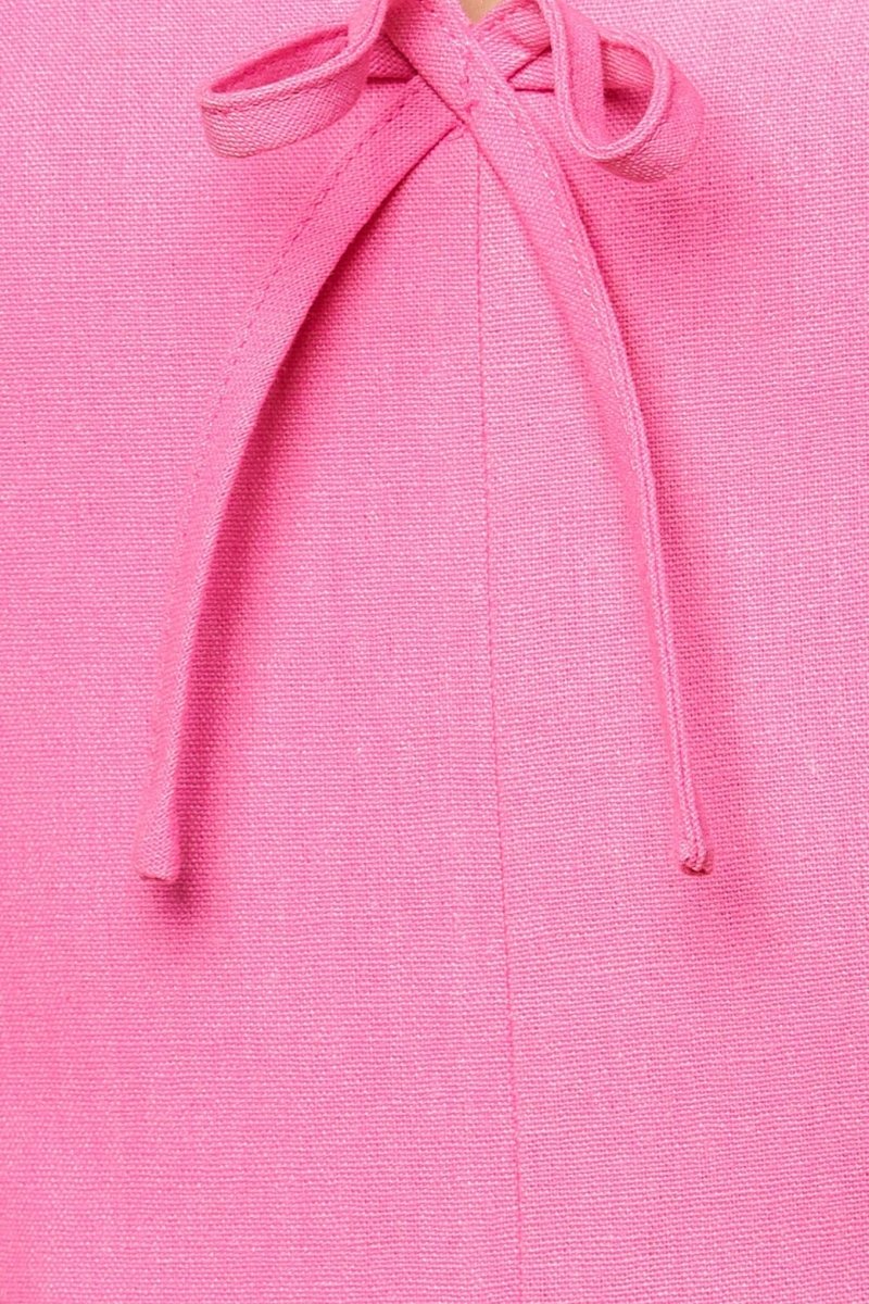 LET THE LIGHT PINK WOVEN MIDI DRESS - Love Salve