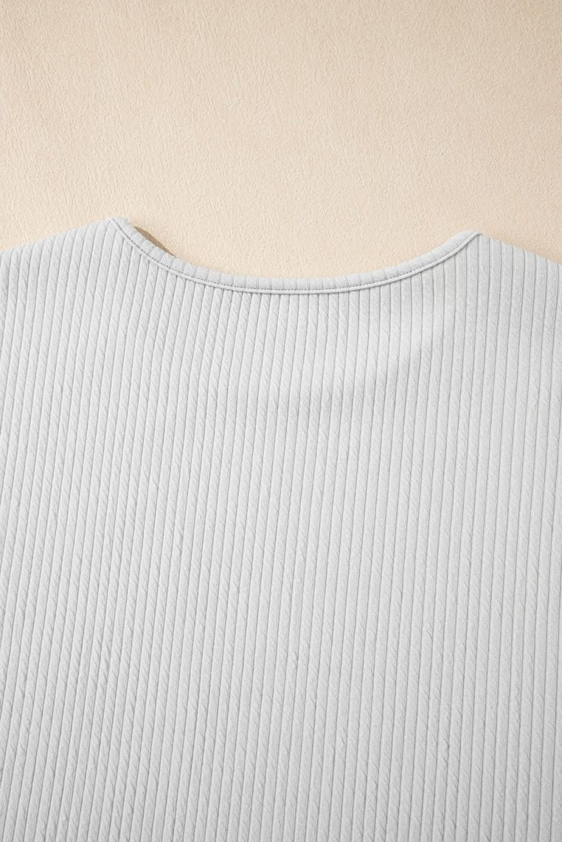 Light Grey Textured Loose Fit T-Shirt - Love Salve