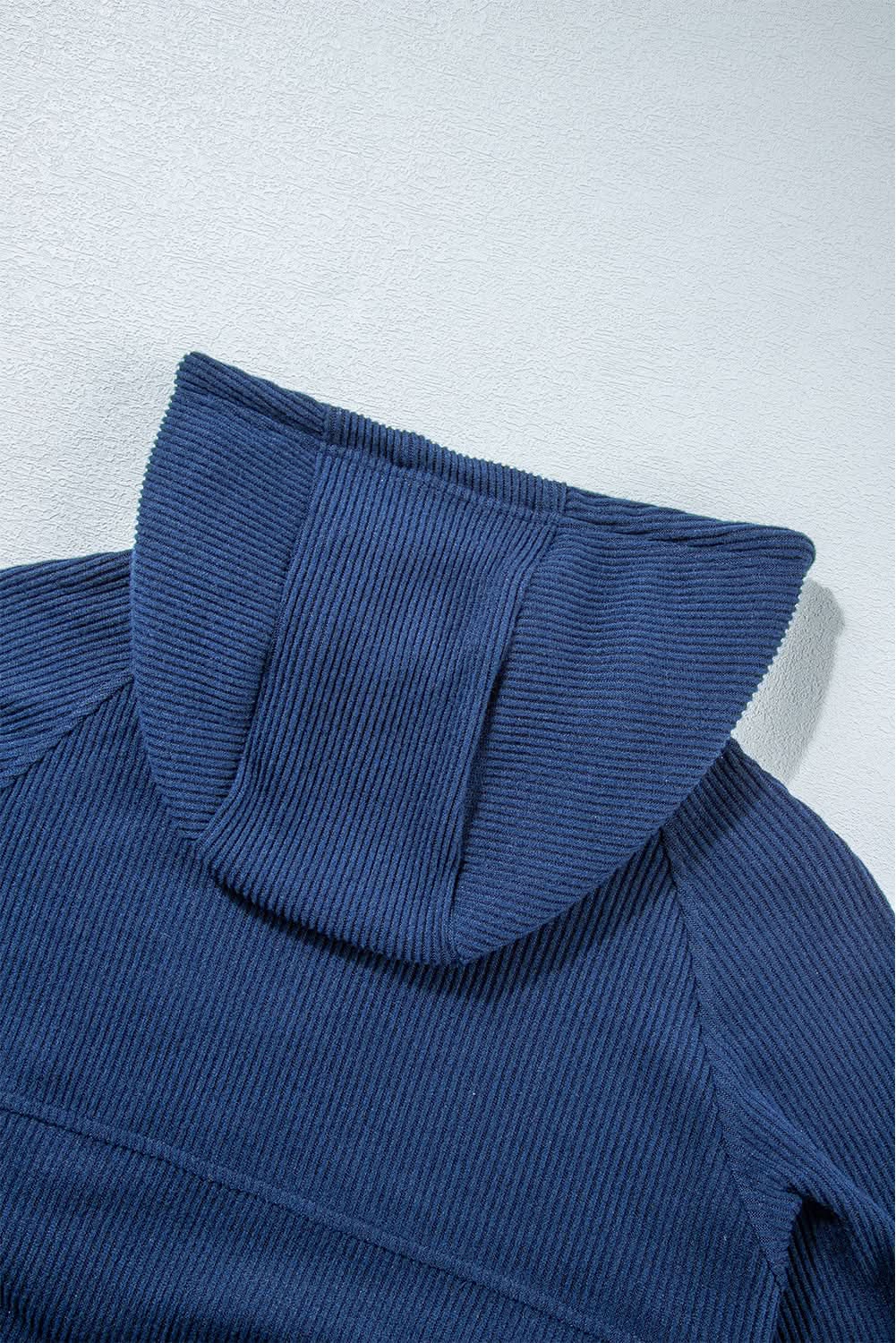 Navy blue cropped hoodie set - Love Salve