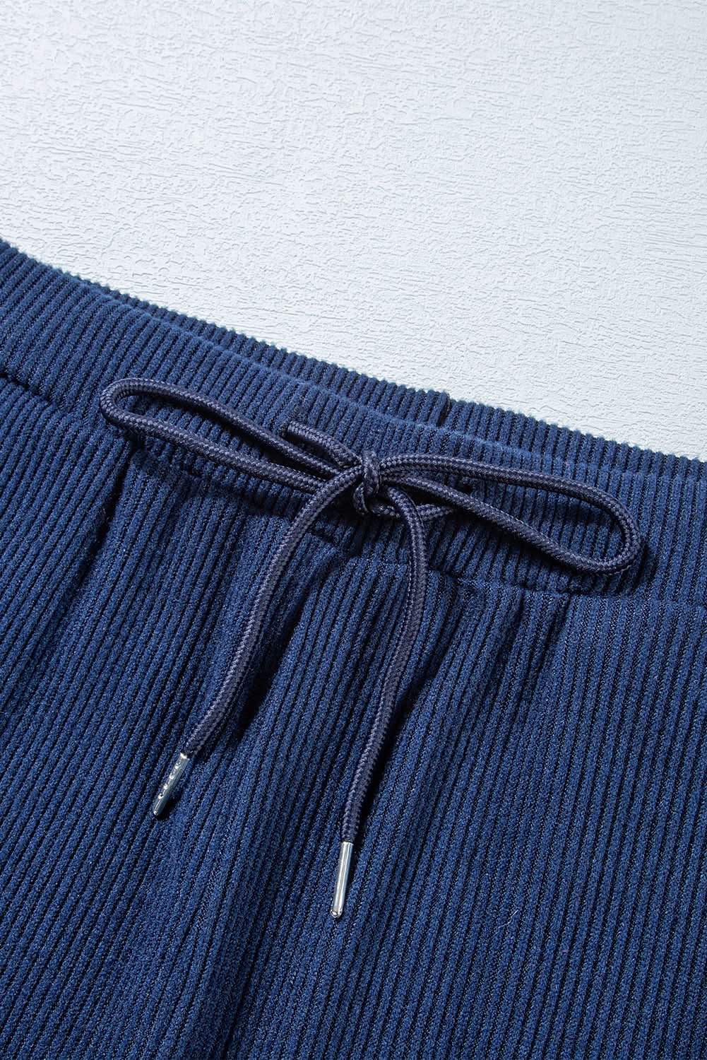 Navy blue cropped hoodie set - Love Salve