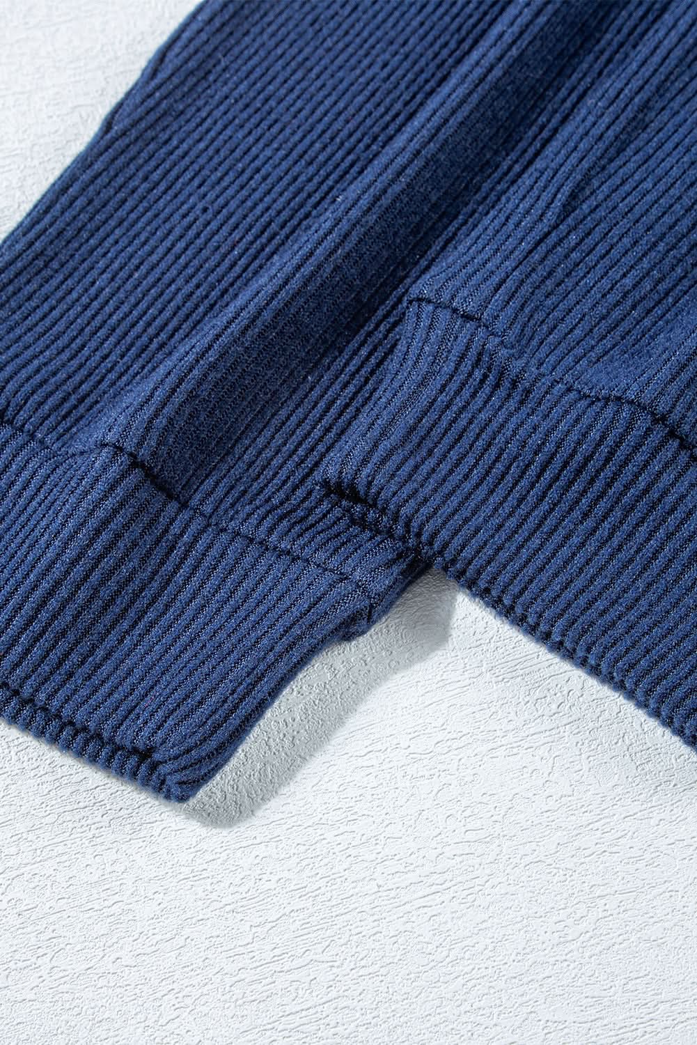 Navy blue cropped hoodie set - Love Salve