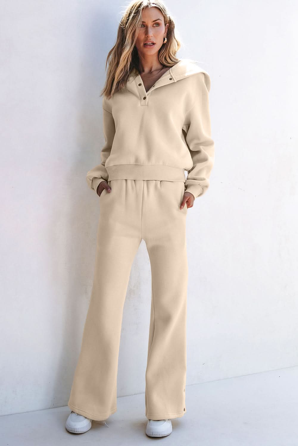 Parchment hoodie & high-waist set - Love Salve
