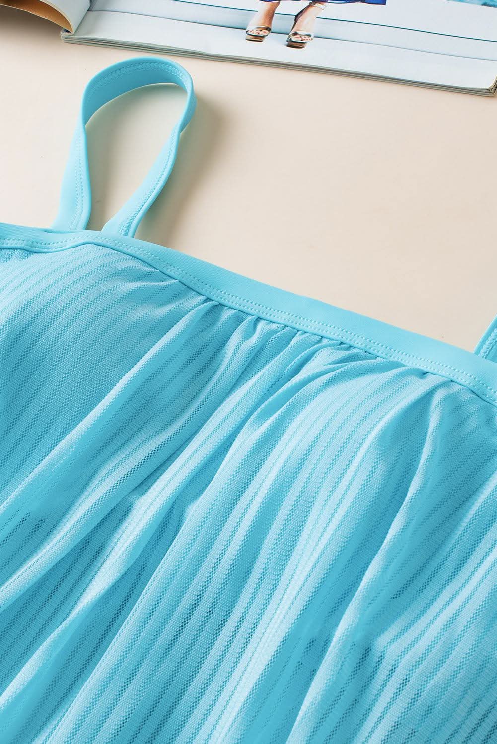 Turquoise mesh tankini with knot detail - Love Salve