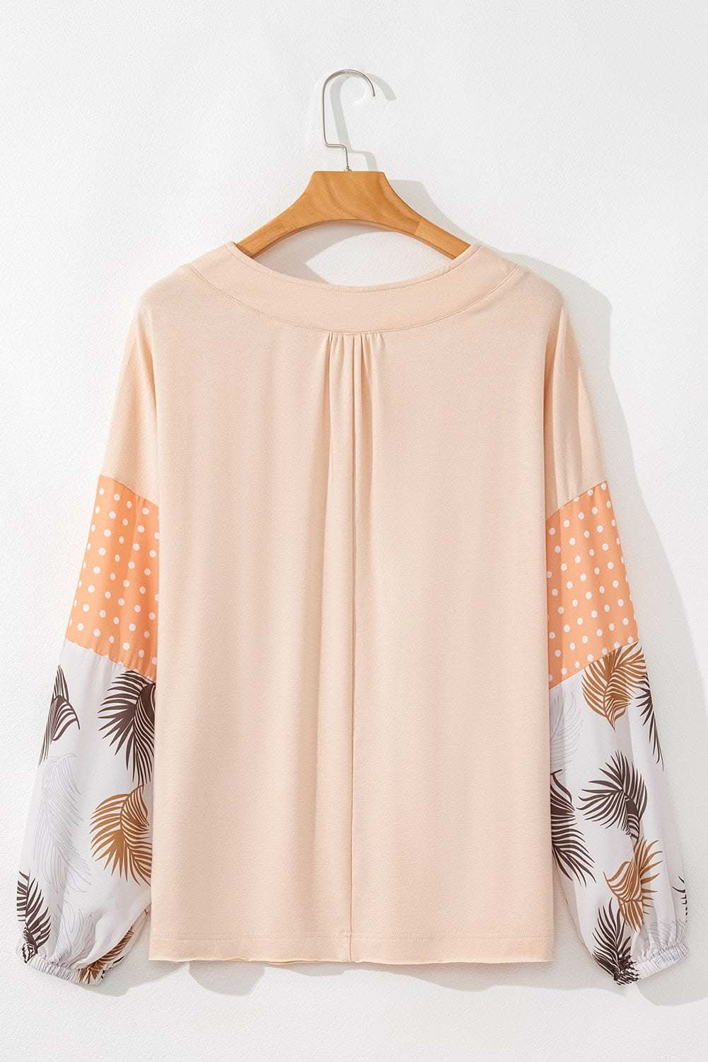 Chic palm print blouse with puff sleeves - Love Salve