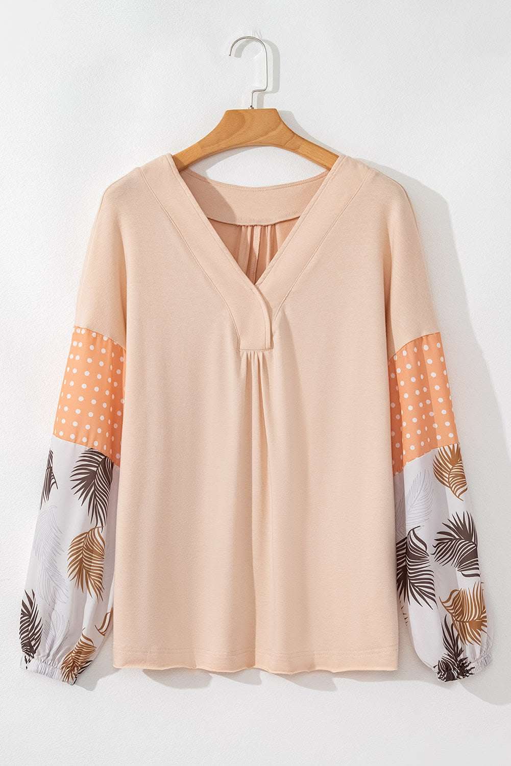 Chic palm print blouse with puff sleeves - Love Salve