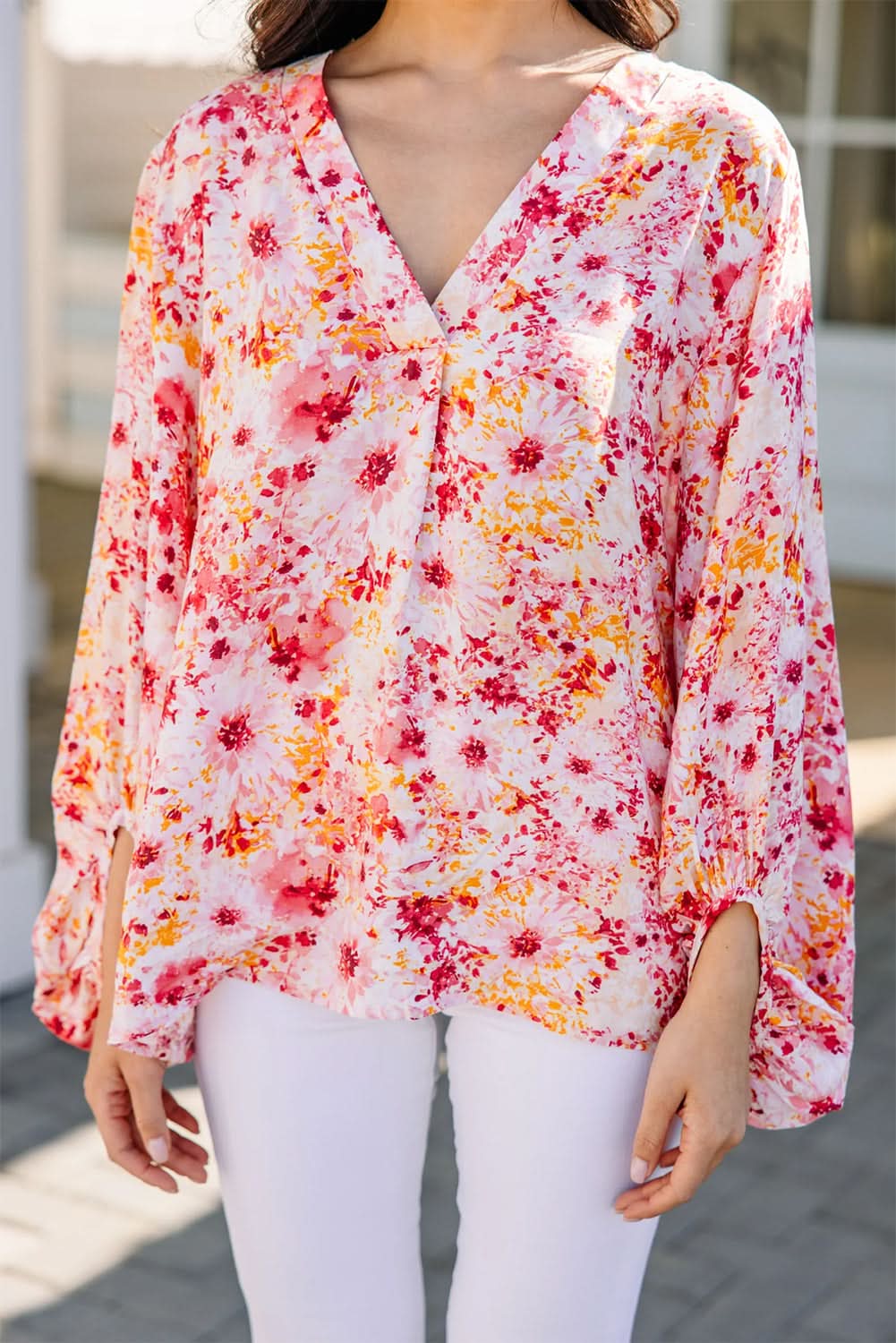 Charming pink floral blouse - Love Salve
