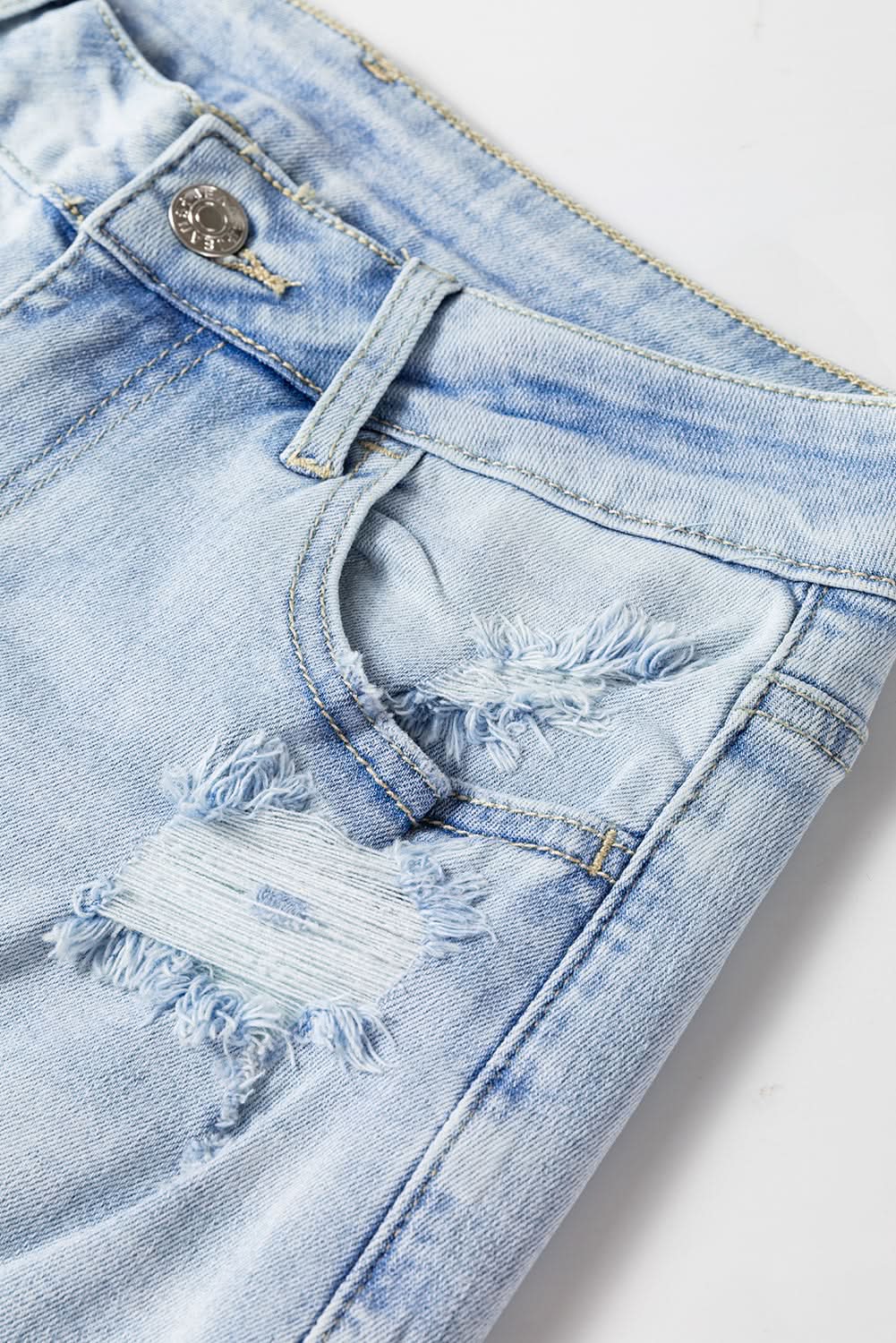 Beau Blue distressed flare jeans - Love Salve