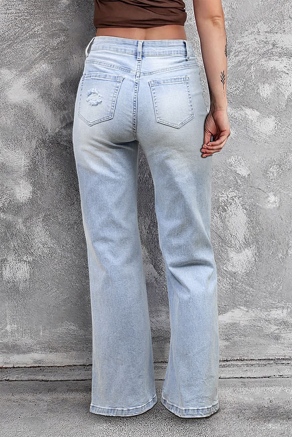 Beau Blue distressed flare jeans - Love Salve