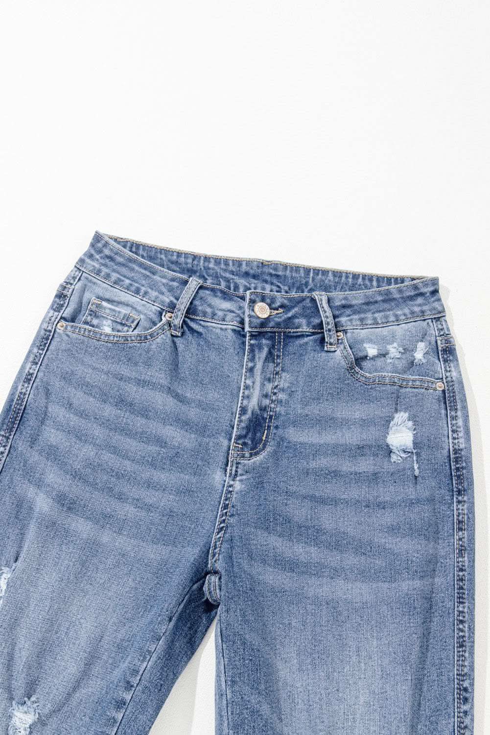 Dusk blue high-rise flared jeans - Love Salve