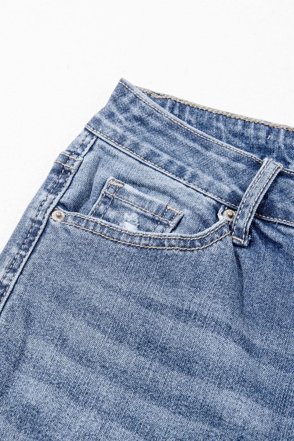 Dusk blue high-rise flared jeans - Love Salve