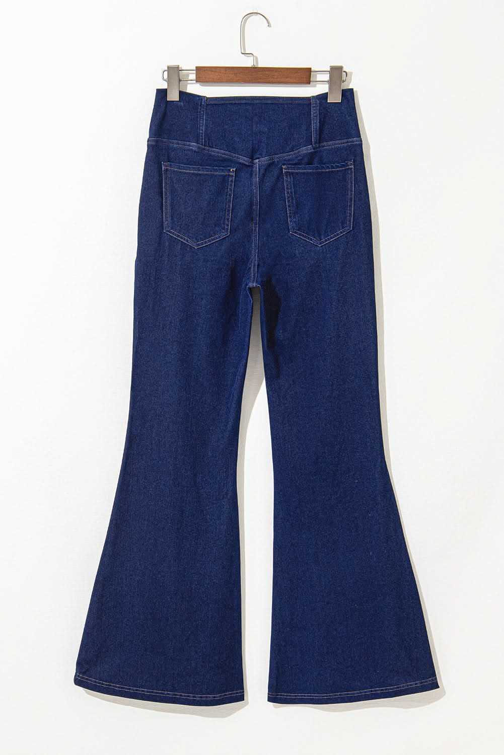 Dusk blue flare jeans with crossed waist - Love Salve
