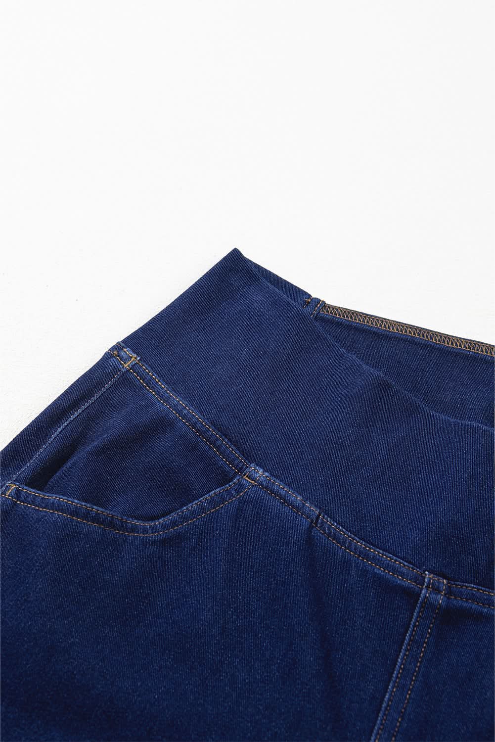 Dusk blue flare jeans with crossed waist - Love Salve
