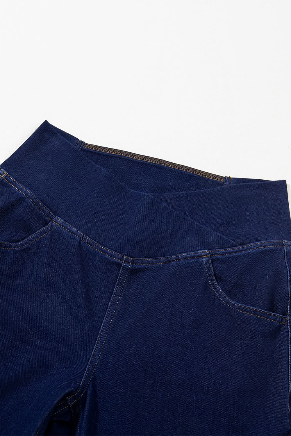 Dusk blue flare jeans with crossed waist - Love Salve