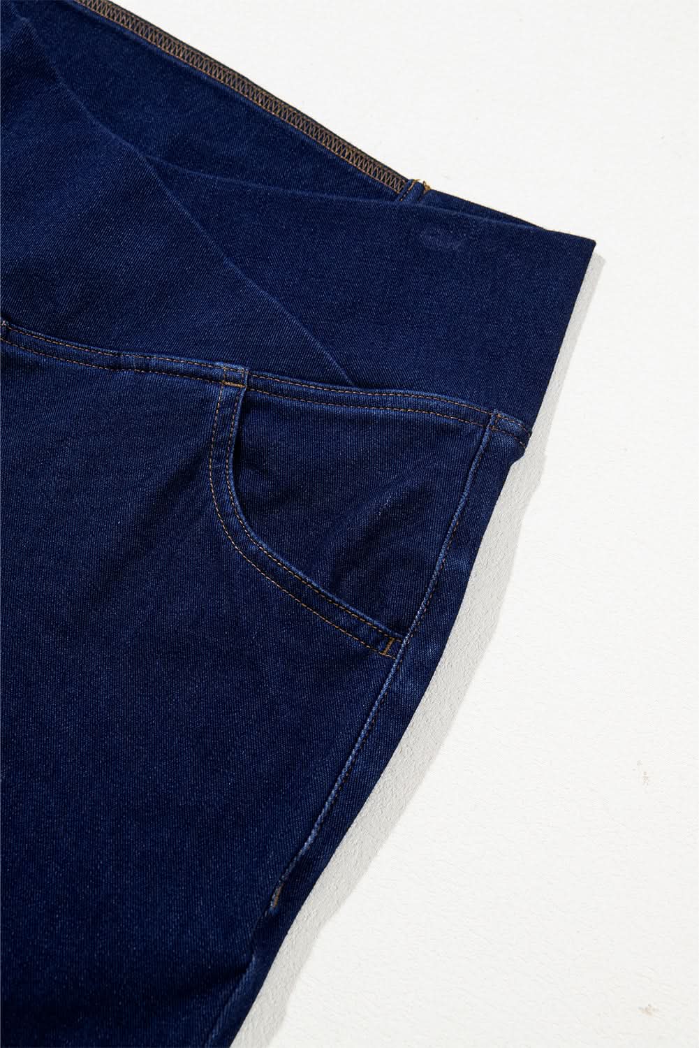 Dusk blue flare jeans with crossed waist - Love Salve