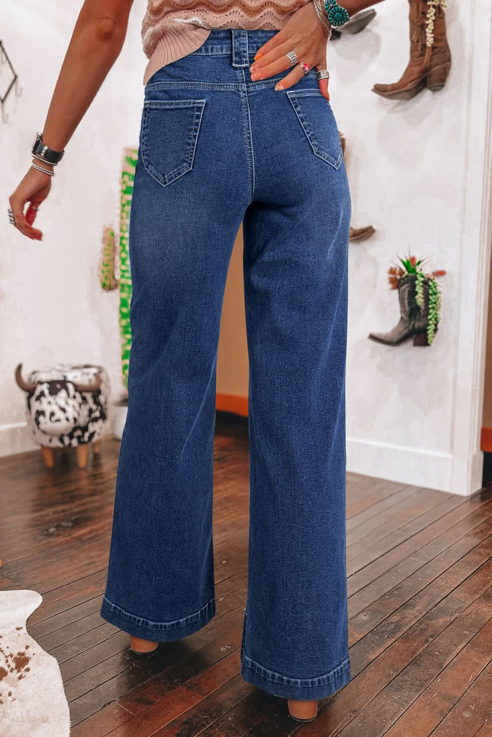 Sail blue high-waisted jeans - Love Salve