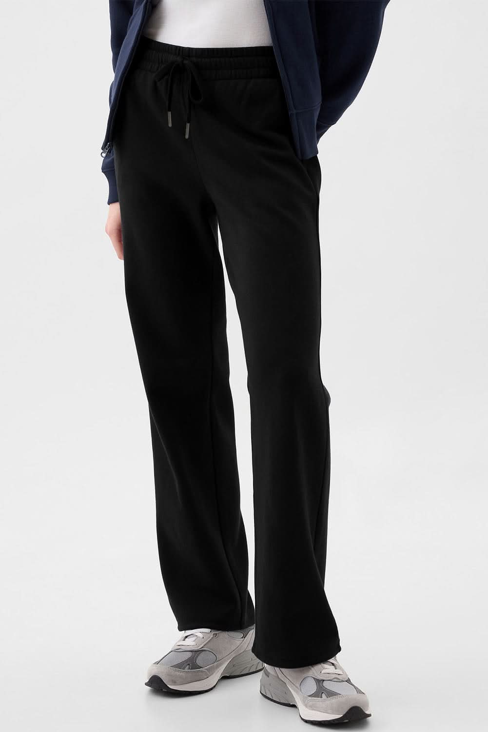 Cozy black fleece pants with drawstring - Love Salve