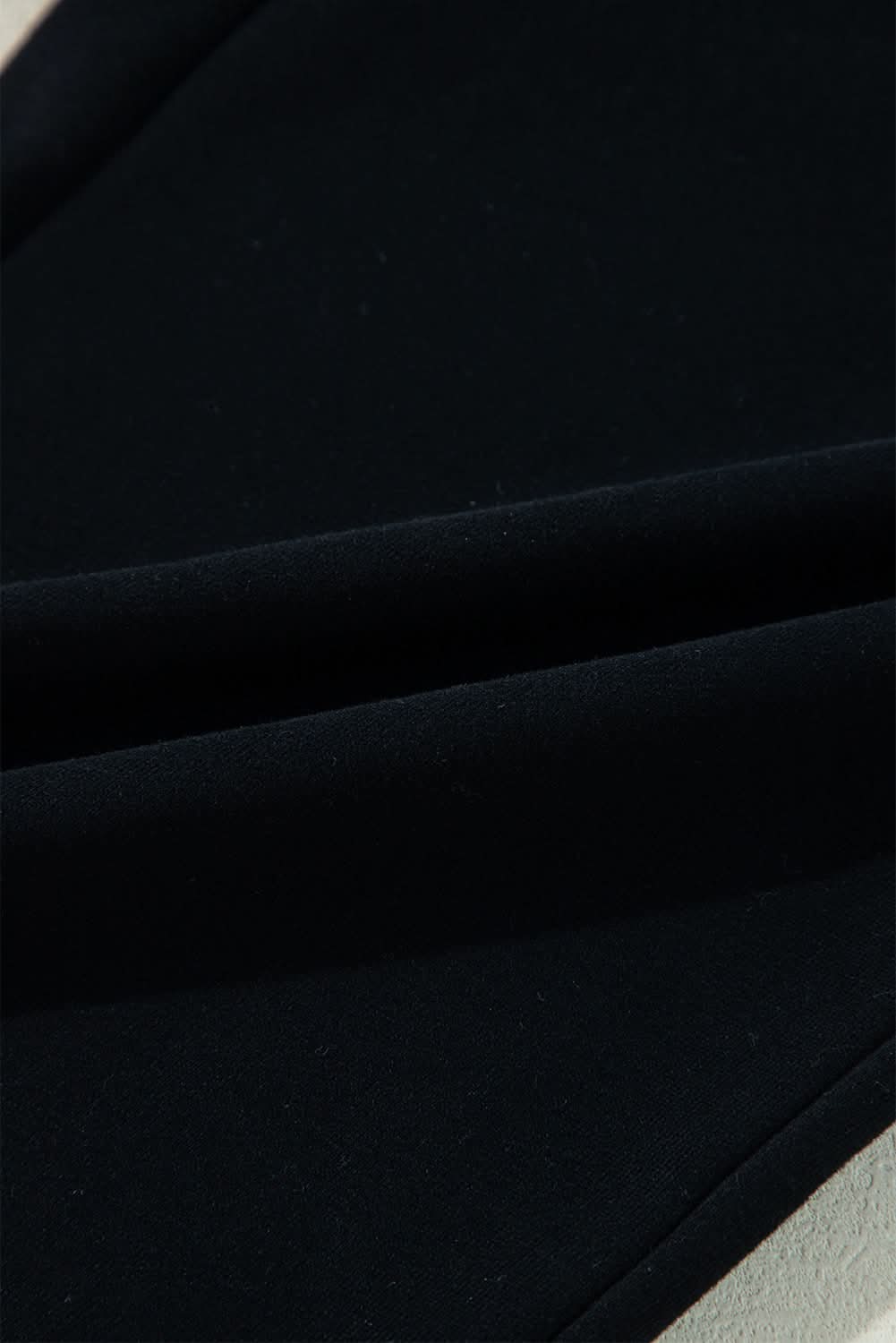 Cozy black fleece pants with drawstring - Love Salve