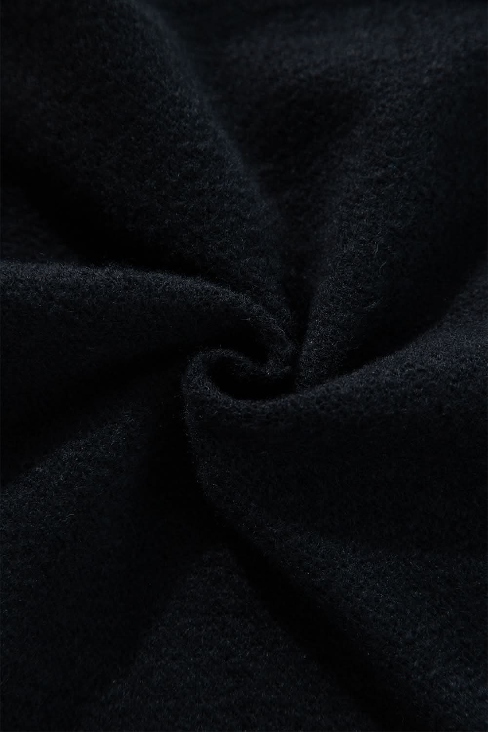 Cozy black fleece pants with drawstring - Love Salve