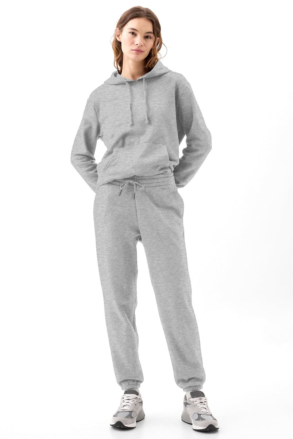Light grey fleece-lined joggers - Love Salve