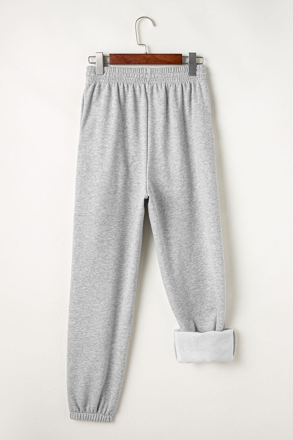 Light grey fleece-lined joggers - Love Salve