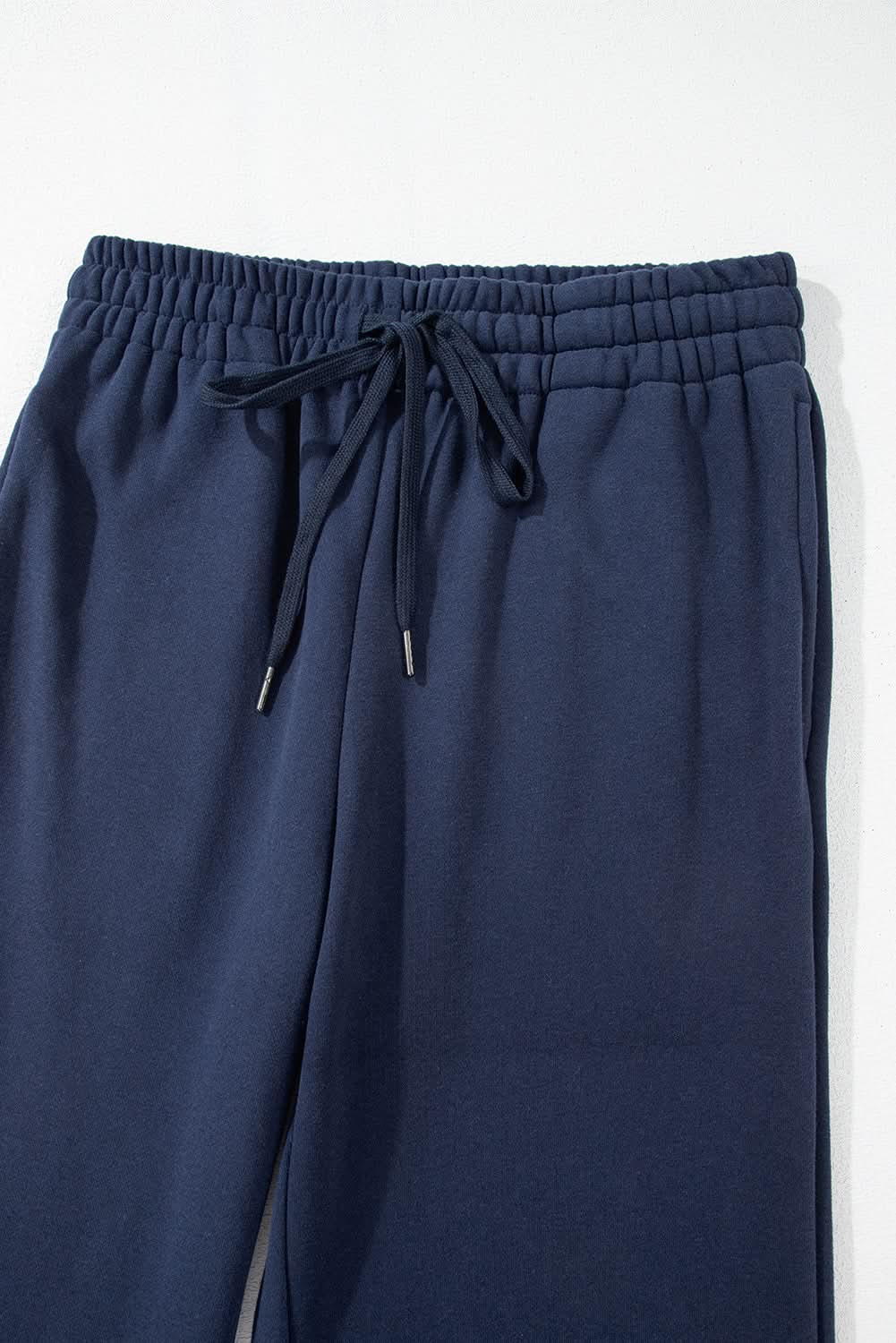 Navy blue fleece pants with drawstring - Love Salve